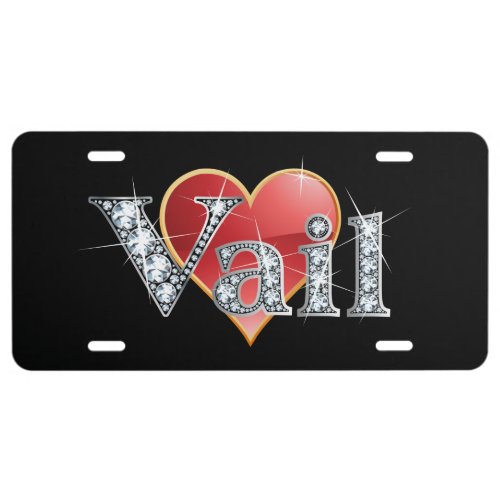 Vail Faux_Diamond Bling License Plate