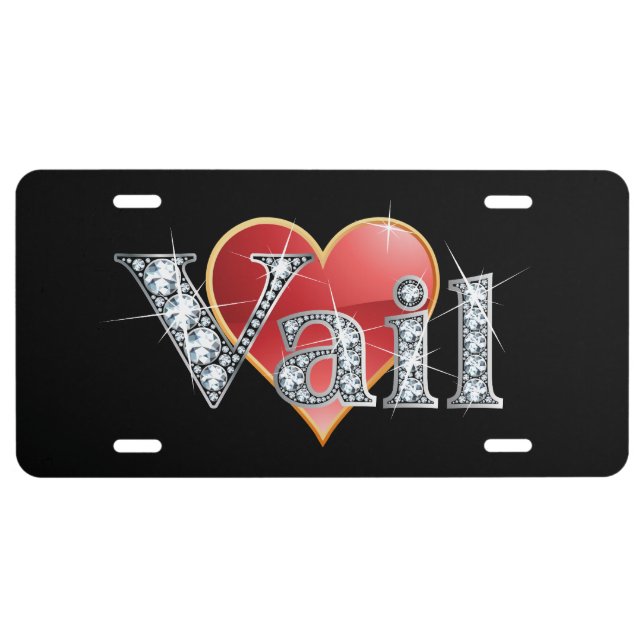 Vail Faux-"Diamond" Bling License Plate (Front)