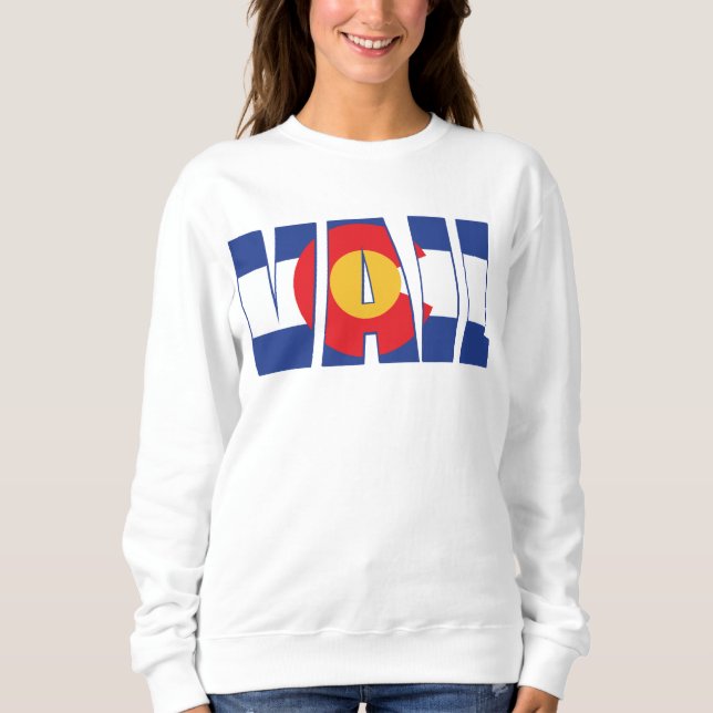 Vail in Colorado Flag Sweatshirt (Front)