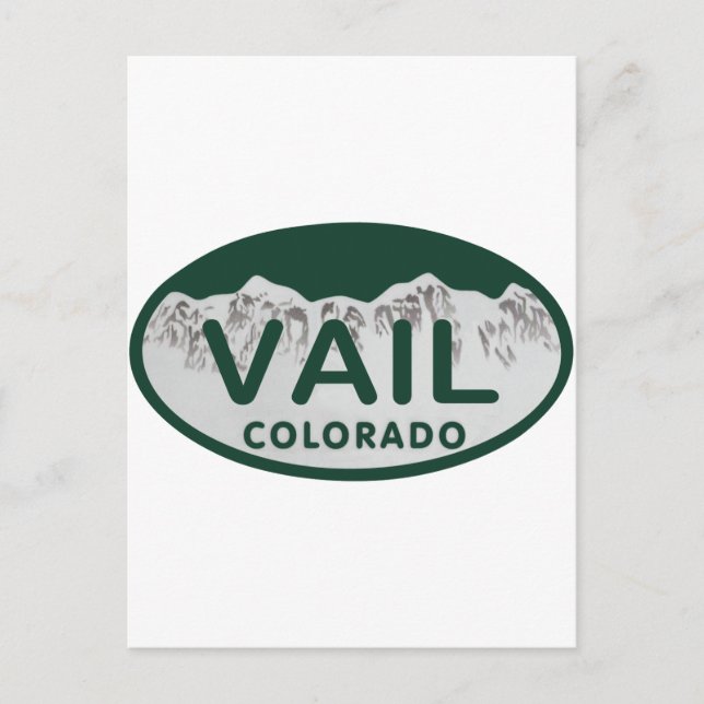 Vail license oval postcard (Front)