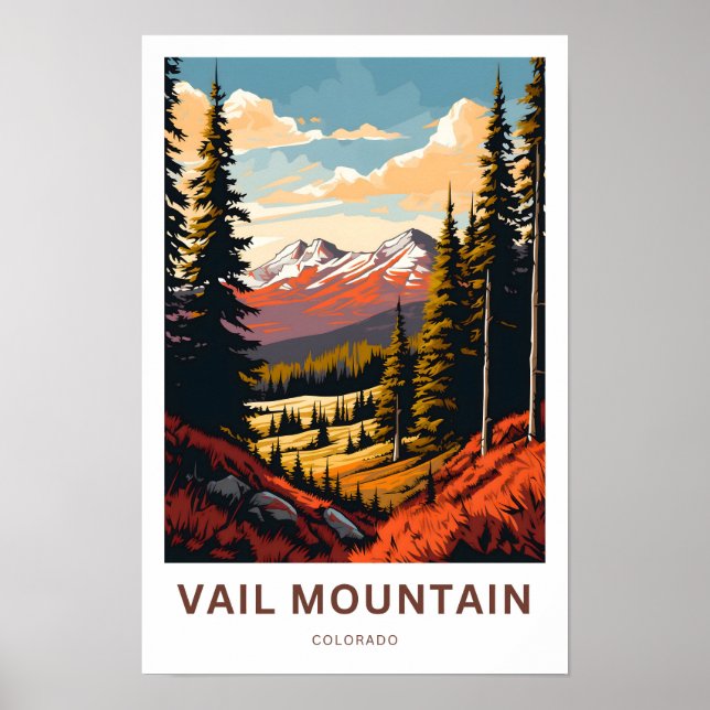 Vail Mountain Colorado Travel Print (Front)