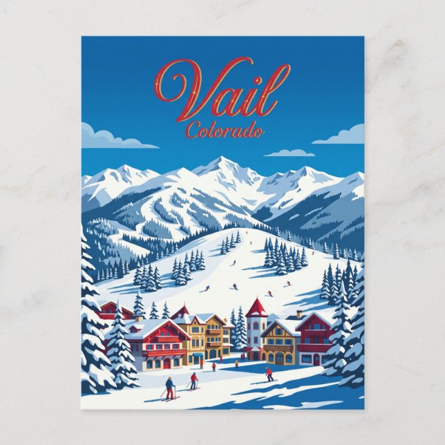 Vail Mountain Resort USA Postcard (Front)