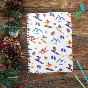 Vail Rockies Colorado Ski Snowboard Pattern Notebook