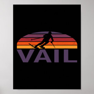 Vail Rocky Mountains Colorado Ski Resort Snowboard Poster