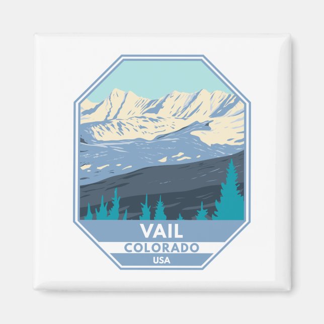 Vail Ski Area Winter Colorado Magnet (Front)