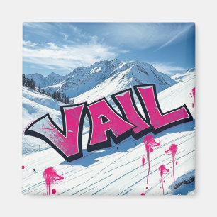 Vail Ski Resort Colorado graffiti decoration Magnet