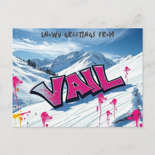 Vail Ski Resort Colorado graffiti Postcard (Front)