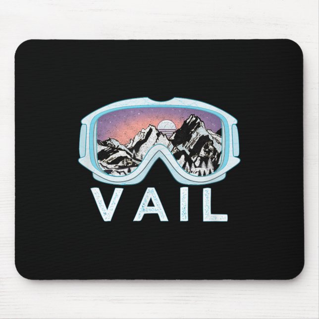 Vail Ski Snowboard Design_vail, Co Goggles Skiing  Mouse Pad (Front)