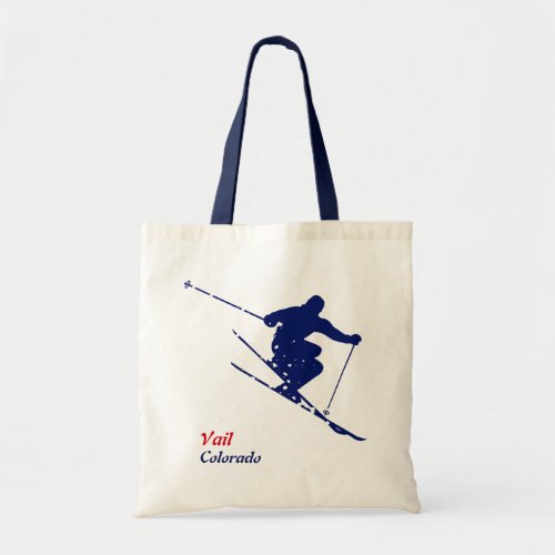 Vail Skier Tote Bag