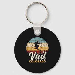Vail Skiing Colorado Vintage Mountain Ski Keychain