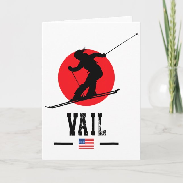 Vail Usa Ski Resort Rocky Mountains American Skiin Card (Front)