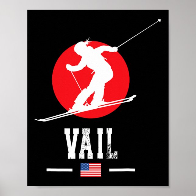 Vail Usa Ski Resort Rocky Mountains American Skiin Poster (Front)