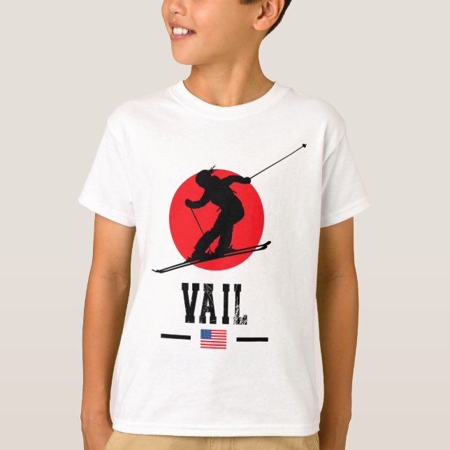 Vail Usa Ski Resort Rocky Mountains American Skiin T-Shirt (Front)