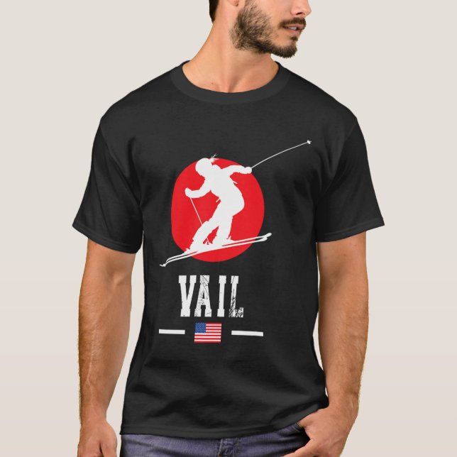 Vail Usa Ski Resort Rocky Mountains American Skiin T-Shirt (Front)
