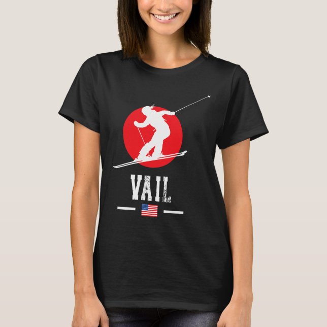 Vail Usa Ski Resort Rocky Mountains American Skiin T-Shirt (Front)