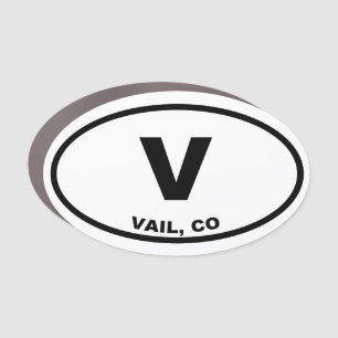 Vail V Oval Car Magnet