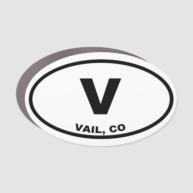 Vail V Oval Car Magnet (Front)