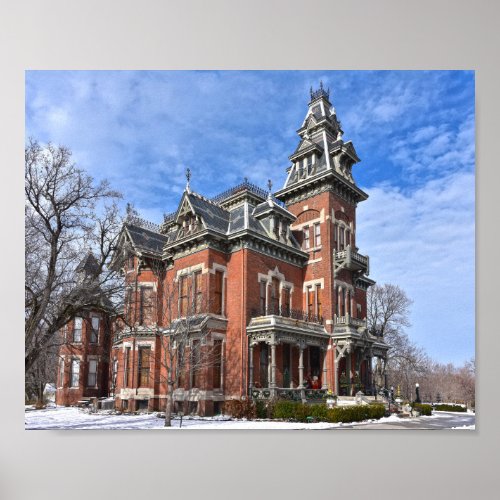 Vaile Mansion Independence Missouri in Snow Poster