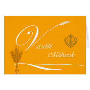 Vaisakhi Mubarak, Grain, Ribbon, Khanda Cards