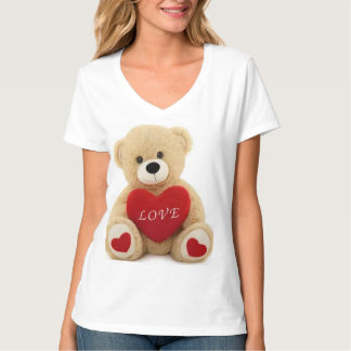 Vaishno Soft Toys Teddy Bear with Red Heart – Lova T-Shirt