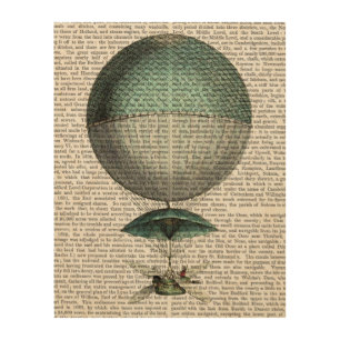 Vaisseau Volant Hot Air Balloon Wood Wall Art