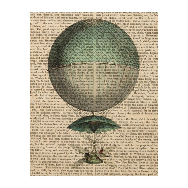 Vaisseau Volant Hot Air Balloon Wood Wall Art (Front)