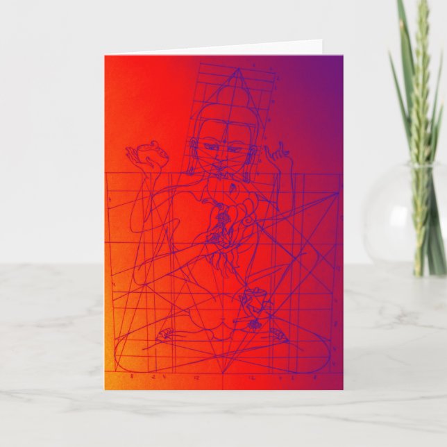 Vajrasattva and Consort Sketch Greeting Card (Front)