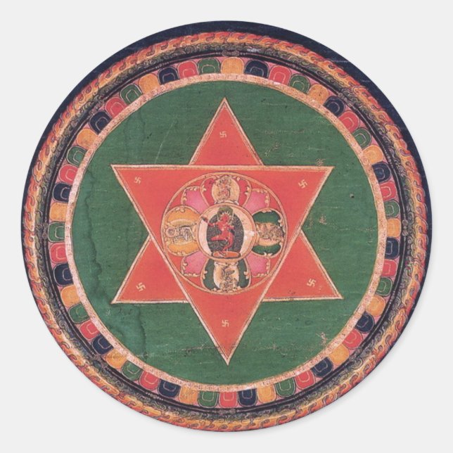 Vajravarahi Vajrayogini Tibetan Buddhist Mandala Classic Round Sticker (Front)