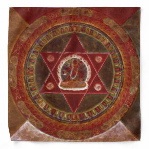 Vajrayogini stands in two crossed red triangles bandana