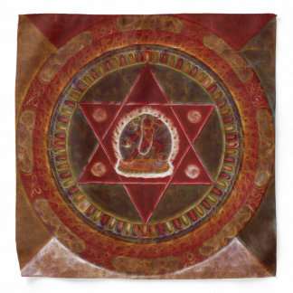 Vajrayogini stands in two crossed red triangles bandana