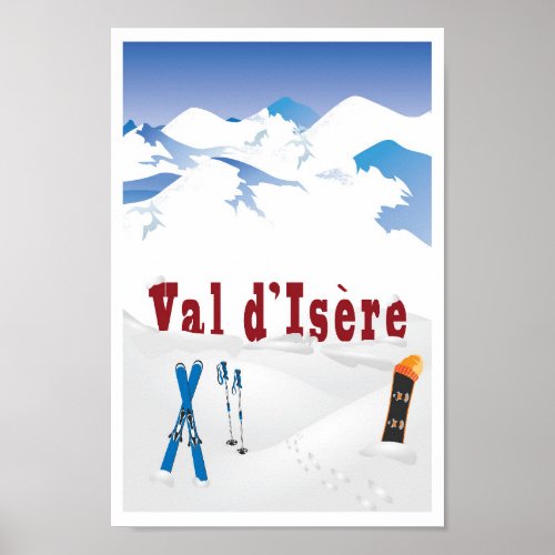 Val dIsere French Alps Ski Poster