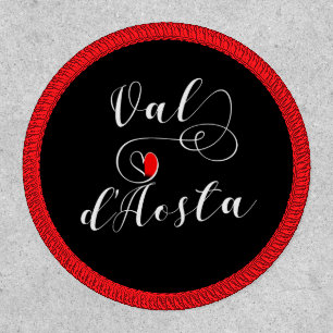 Val d'Aosta Flag Heart, Italy, Aosta Valley Patch