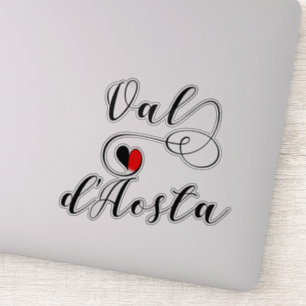 Val d'Aosta Flag Heart, Italy, Aosta Valley Sticker