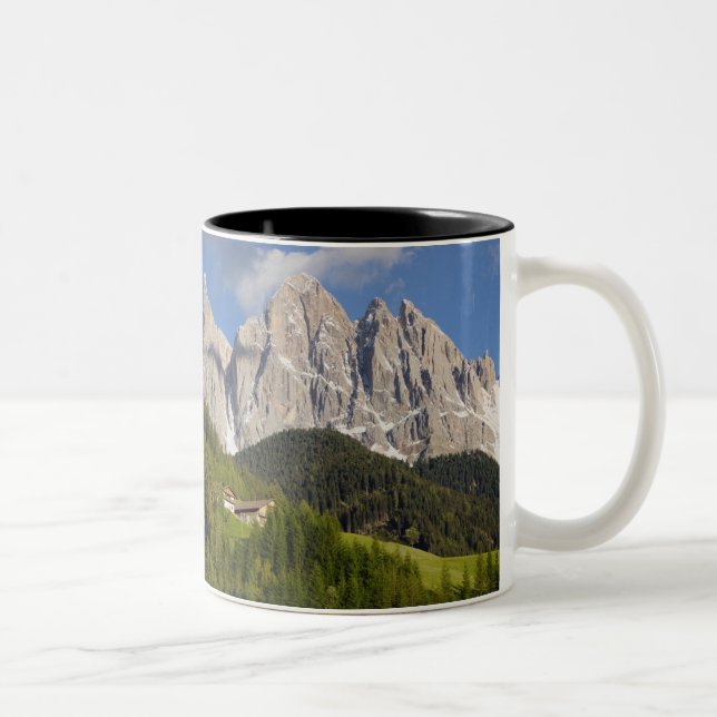 Val di Funes, Villnosstal, Dolomites, Italy Two-Tone Coffee Mug (Right)