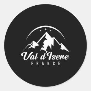 Val D'isere France Ski Resort Skiing Snowboarding Classic Round Sticker