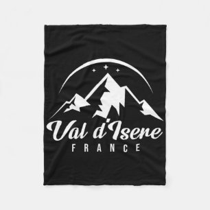 Val D'isere France Ski Resort Skiing Snowboarding Fleece Blanket