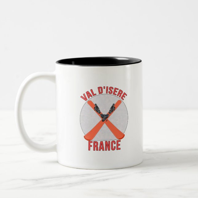 Val d'Isere, France Two-Tone Coffee Mug (Left)