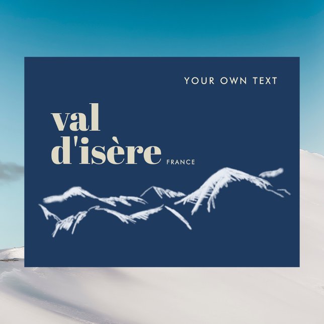 Val d'Isère scribbled mountain scenery  Postcard (Creator Uploaded)