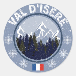 Val D'Isère Ski Resort Classic Round Sticker