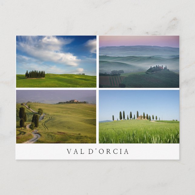 Val d'Orcia landscapes collage postcard (Front)