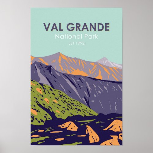 Val Grande National Park Italy Vintage Poster