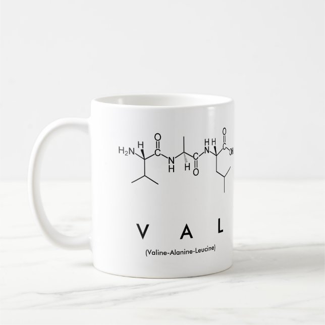 Val peptide name mug (Left)
