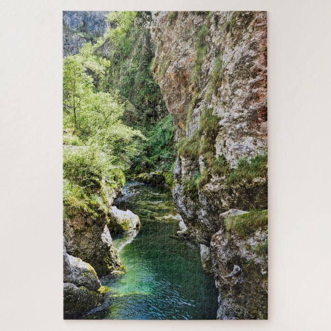 Val Taleggio valley italian mountain river gorge Jigsaw Puzzle (Vertical)