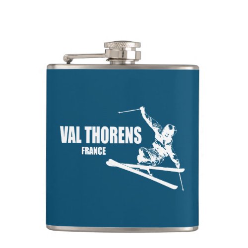 Val Thorens France Skier Flask