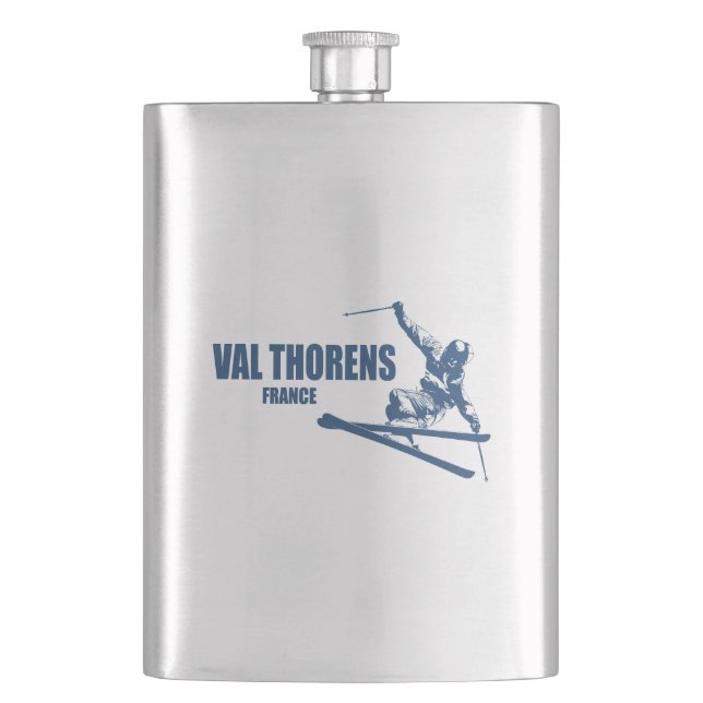 Val Thorens France Skier Flask (Front)