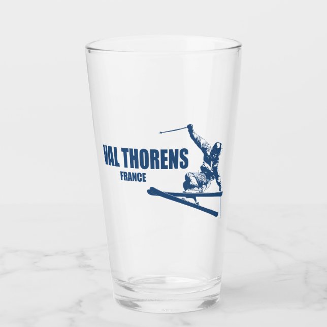 Val Thorens France Skier Glass (Front)