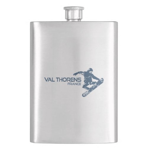 Val Thorens France Snowboarder Flask