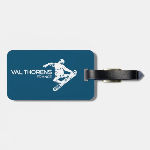 Val Thorens France Snowboarder Luggage Tag
