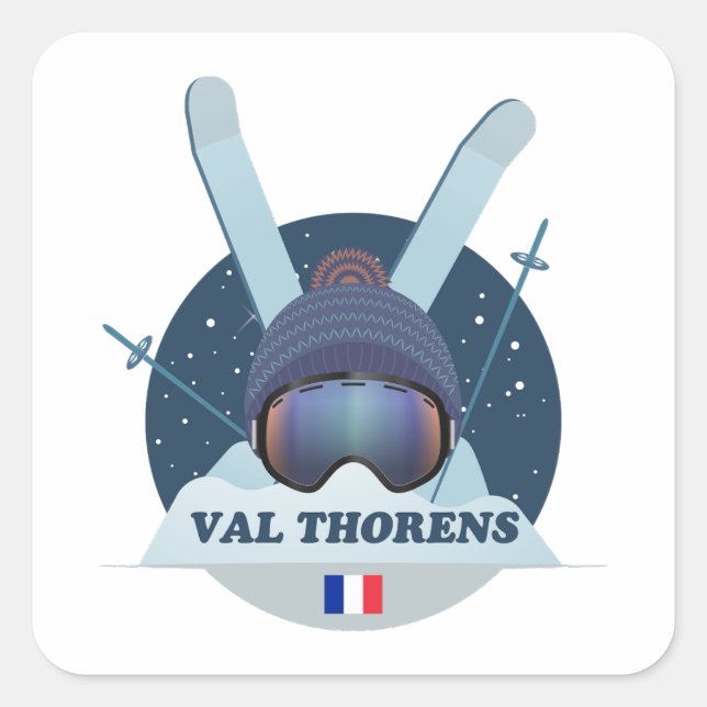 Val Thorens Ski Resort Square Sticker (Front)