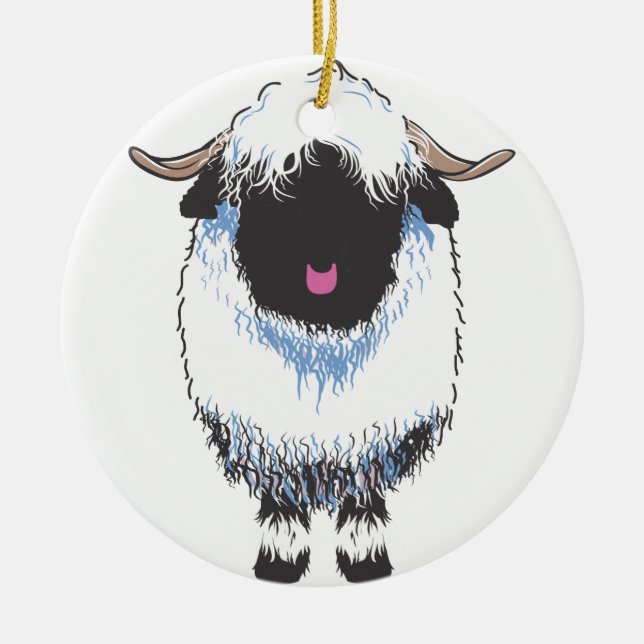 Valais Black Nose Sheep Ornament (Front)